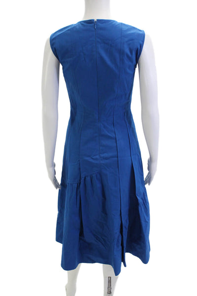 Derek Lam Women A-Line Fit & Flare Blue Sleeveless Knee Length Dress Size 2