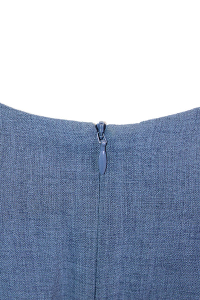 Cefinn Women A-Line Dress Blue Sleeveless Round Neck Tie Waist Size 6
