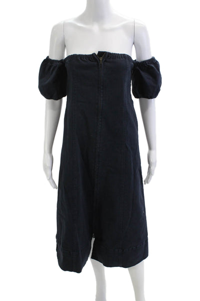 Apiece Apart Women Bohemian Overall Dress Dark Blue Size 6