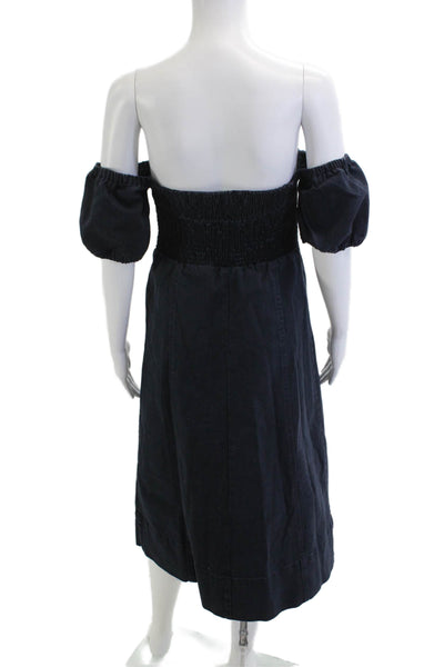 Apiece Apart Women Bohemian Overall Dress Dark Blue Size 6