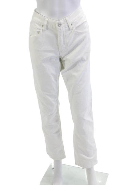 Hudson Womens Cropped White Jeans Mid Rise Button Fly Size 31