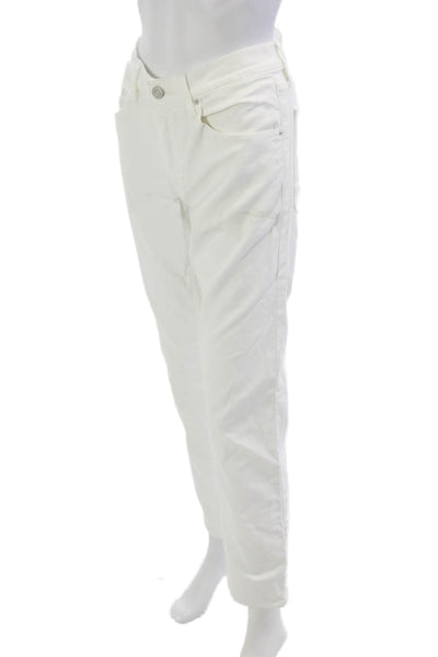 Hudson Womens Cropped White Jeans Mid Rise Button Fly Size 31