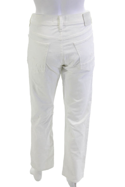 Hudson Womens Cropped White Jeans Mid Rise Button Fly Size 31