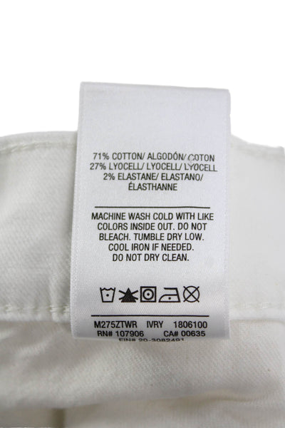 Hudson Womens Cropped White Jeans Mid Rise Button Fly Size 31