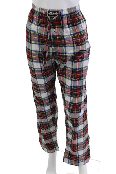 Polo Ralph Lauren Mens Drawstring Straight Plaid Pajama Pants Red White Large