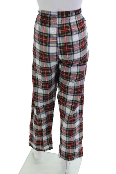 Polo Ralph Lauren Mens Drawstring Straight Plaid Pajama Pants Red White Large