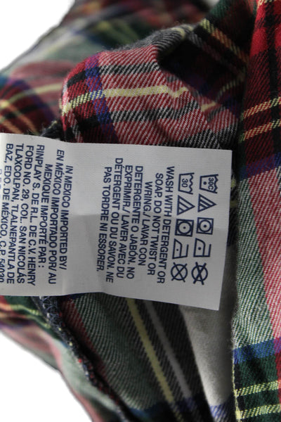 Polo Ralph Lauren Mens Drawstring Straight Plaid Pajama Pants Red White Large