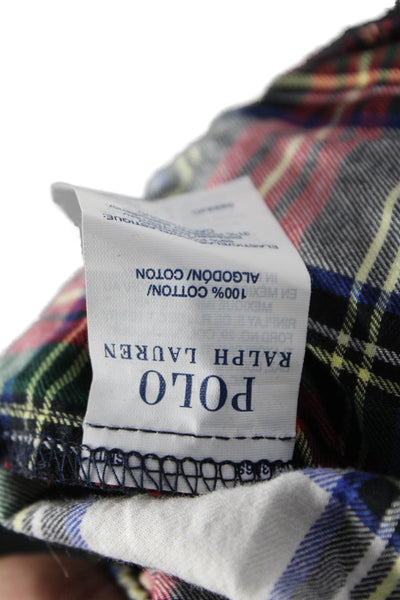 Polo Ralph Lauren Mens Drawstring Straight Plaid Pajama Pants Red White Large
