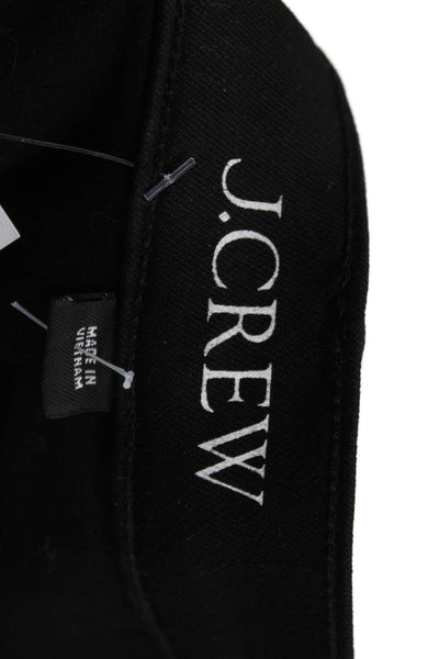 J Crew Women Black Cropped Ankle Pants Mid Rise Button Fly Size 25