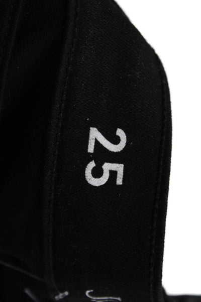 J Crew Women Black Cropped Ankle Pants Mid Rise Button Fly Size 25