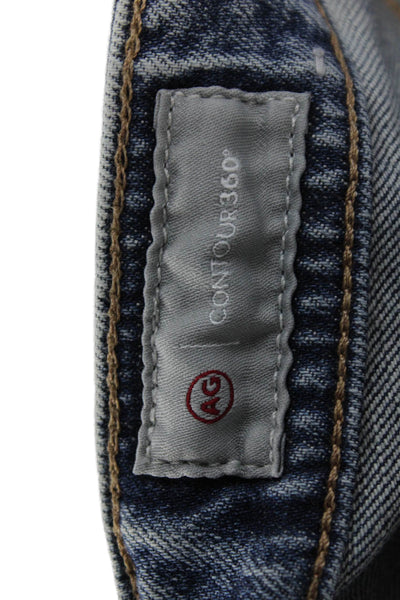 AG Adriano Goldschmied Women Cropped Straight Jeans Blue Button Fly Size 25