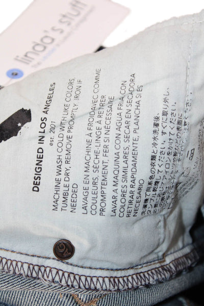 AG Adriano Goldschmied Women Cropped Straight Jeans Blue Button Fly Size 25