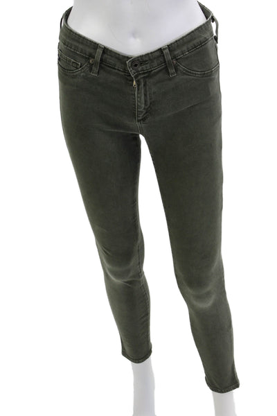 AG Adriano Goldschmied Women Skinny Ankle Jeans Green Size 25