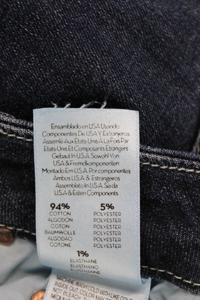 Mother Womens Ankle Skinny Jeans Dark Blue High Rise Button Size 25