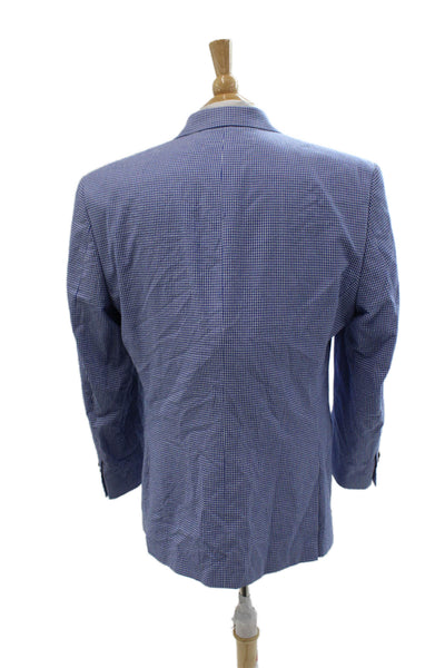 Lauren Ralph Lauren Mens Blue Check Cotton Sport Coat Long Sleeve Size L