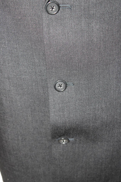 Calvin Klein Mens Classic Dark Gray Wool Suit Jacket Button Collared Size 42