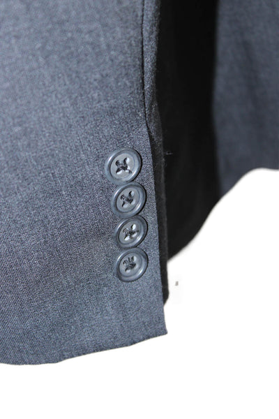 Calvin Klein Mens Classic Dark Gray Wool Suit Jacket Button Collared Size 42