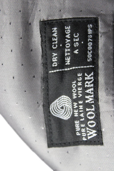 Calvin Klein Mens Classic Dark Gray Wool Suit Jacket Button Collared Size 42