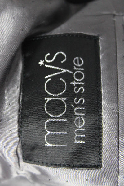 Calvin Klein Mens Classic Dark Gray Wool Suit Jacket Button Collared Size 42