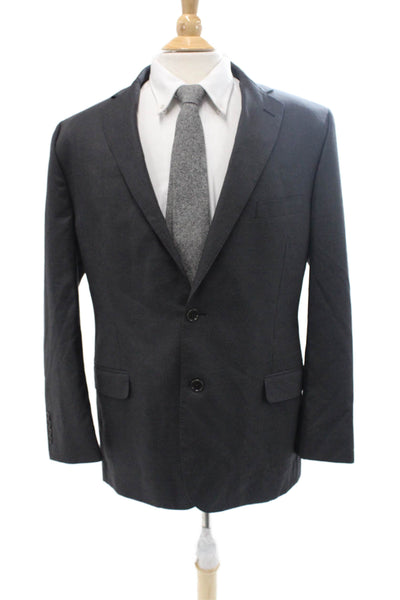 Brooks Brothers Mens Classic Wool Dark Gray Suit Jacket Button Collared Size 42