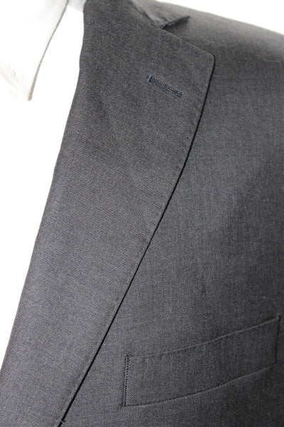 Brooks Brothers Mens Classic Wool Dark Gray Suit Jacket Button Collared Size 42
