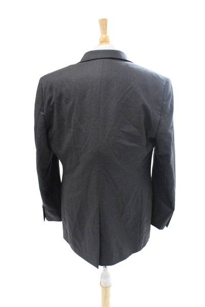 Brooks Brothers Mens Classic Wool Dark Gray Suit Jacket Button Collared Size 42