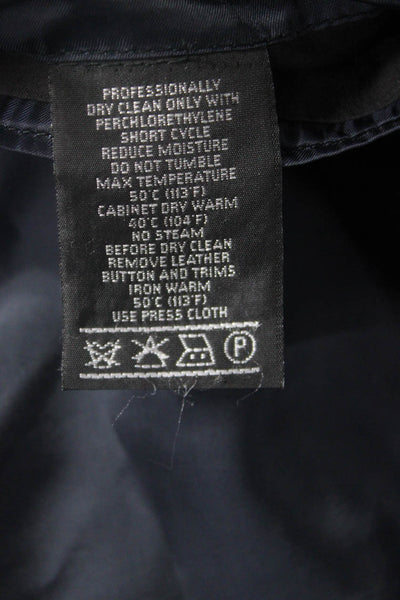 Nordstrom Mens Herringbone 2 Piece Suit Jacket Dark Blue Button Size 40