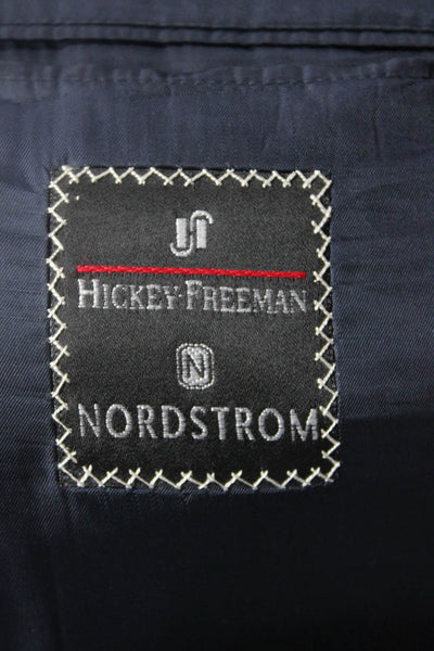 Nordstrom Mens Herringbone 2 Piece Suit Jacket Dark Blue Button Size 40