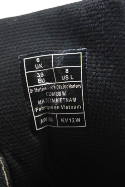 Dr. Martens Womens Suede Lace-Up Combat Ankle Boots Solid Beige Size 8