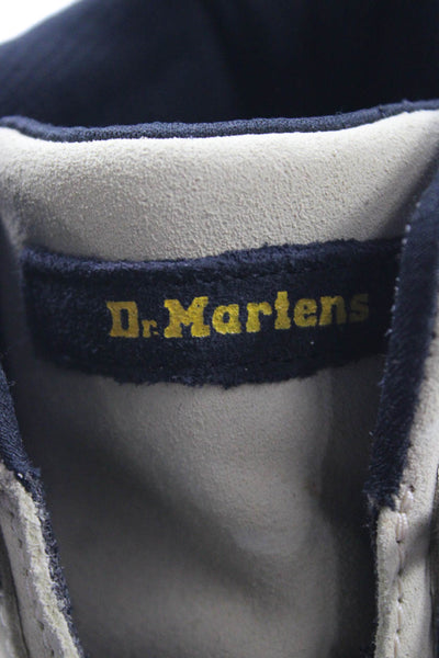 Dr. Martens Womens Suede Lace-Up Combat Ankle Boots Solid Beige Size 8