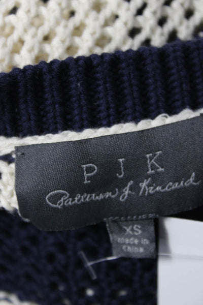 PJK Patterson J Kincaid Unisex Pullover Sweater Striped Dark Blue Size XS