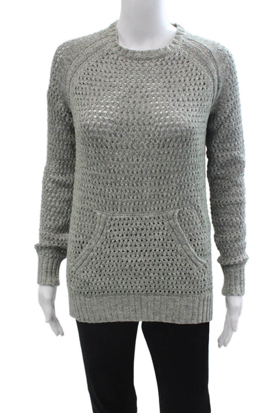 ATM Unisex Gray 100% Cotton Crew Neck Long Sleeve Pullover Sweater Size S