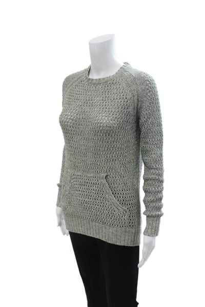 ATM Unisex Gray 100% Cotton Crew Neck Long Sleeve Pullover Sweater Size S
