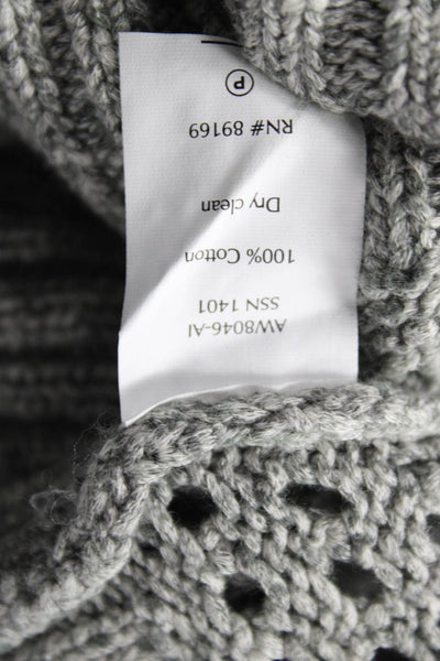 ATM Unisex Gray 100% Cotton Crew Neck Long Sleeve Pullover Sweater Size S
