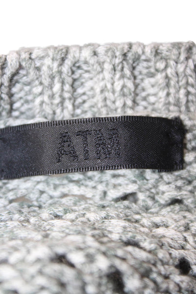 ATM Unisex Gray 100% Cotton Crew Neck Long Sleeve Pullover Sweater Size S