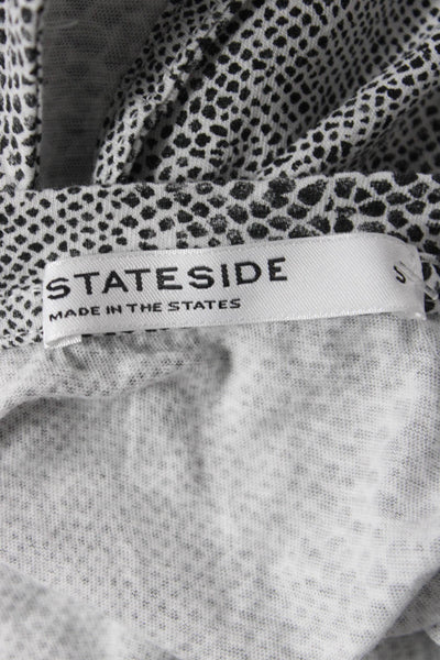 Stateside Women Gray Supima Cotton Animal Print Sleeveless Crewneck Tank Size S