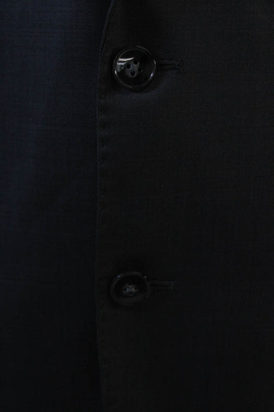 Calvin Klein Mens 2 Piece Dark Gray Wool Suit Jacket Button Solid Size 40