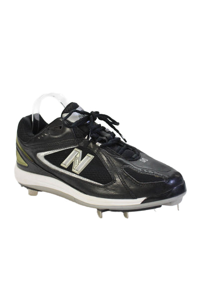 New Balance Mens Leather Lace Up Soccer Cleat Sneakers Black Size 10 Wide