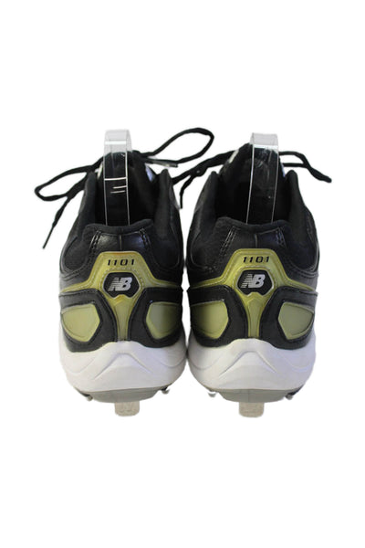 New Balance Mens Leather Lace Up Soccer Cleat Sneakers Black Size 10 Wide