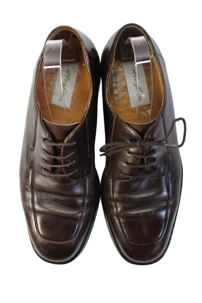 Mezlan Mens Leather Lace Up Berne Oxford Dress Shoes Brown Size 10 Medium