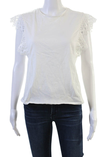 Ted Baker London Women Sleeveless Crew Neck T-Shirt White Size 2