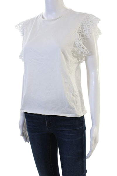 Ted Baker London Women Sleeveless Crew Neck T-Shirt White Size 2