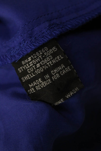 Velvet Heart Womens Shirt Dress Blue Sleeveless Collared Button Tencel Size M