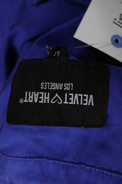 Velvet Heart Womens Shirt Dress Blue Sleeveless Collared Button Tencel Size M