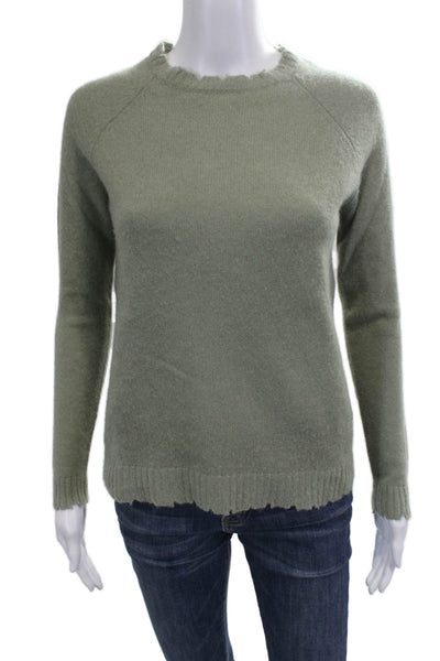 Minnie Rose Unisex Pullover Cashmere Crew Neck Green Sweater Size XS
