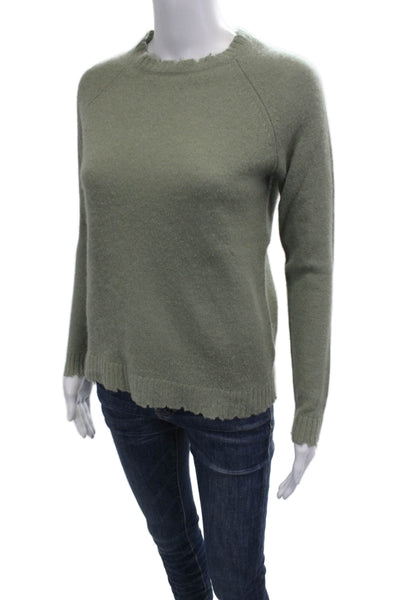 Minnie Rose Unisex Pullover Cashmere Crew Neck Green Sweater Size XS