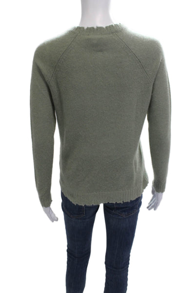 Minnie Rose Unisex Pullover Cashmere Crew Neck Green Sweater Size XS