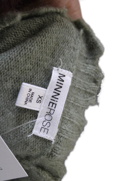 Minnie Rose Unisex Pullover Cashmere Crew Neck Green Sweater Size XS