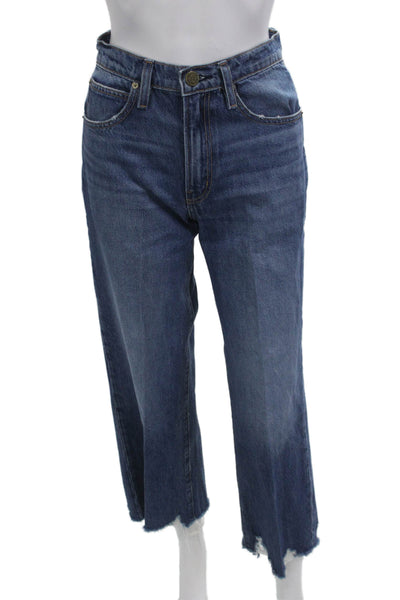 Frame Women Cropped Straight Jeans Dark Blue 90s Cotton Size 24