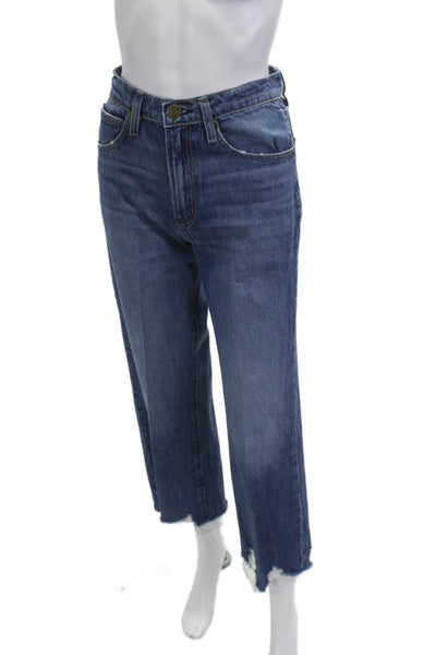 Frame Women Cropped Straight Jeans Dark Blue 90s Cotton Size 24